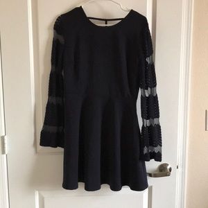 Lulus Navy Blue Lace Skater Dress